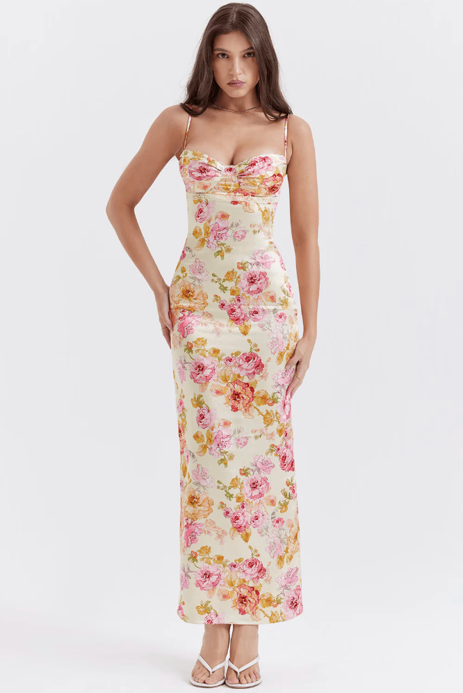 Elegant Ladies Floral Summer Party Dress - VibreMode