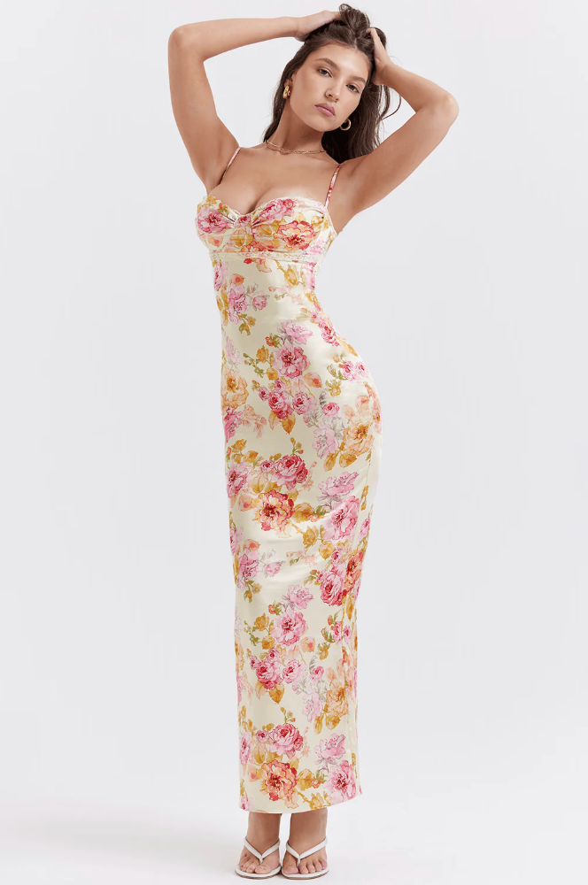Elegant Ladies Floral Summer Party Dress