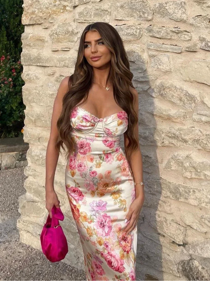 Elegant Ladies Floral Summer Party Dress