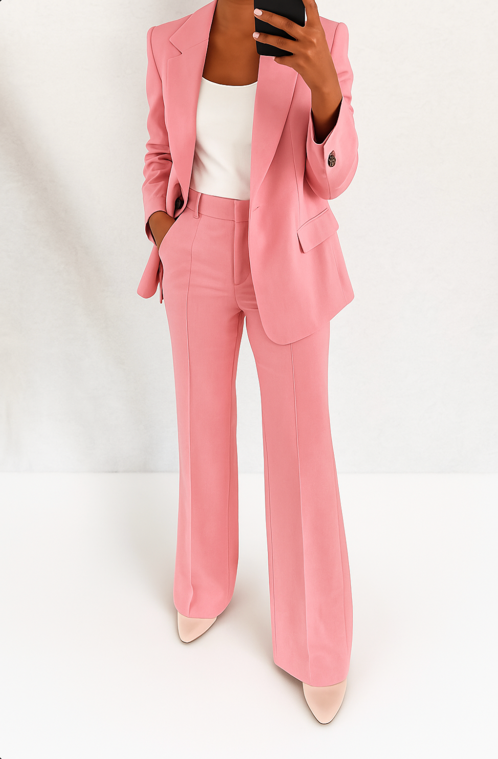 Warm Women's Fitted Blazer Pant Suit