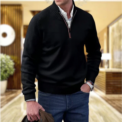 Elegant Cashmere Sweater Autumn Zipper