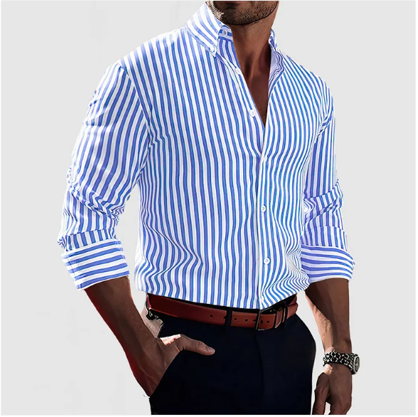 Men's Striped Button Down Shirt