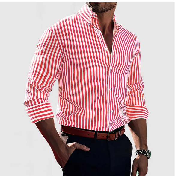 Men's Striped Button Down Shirt