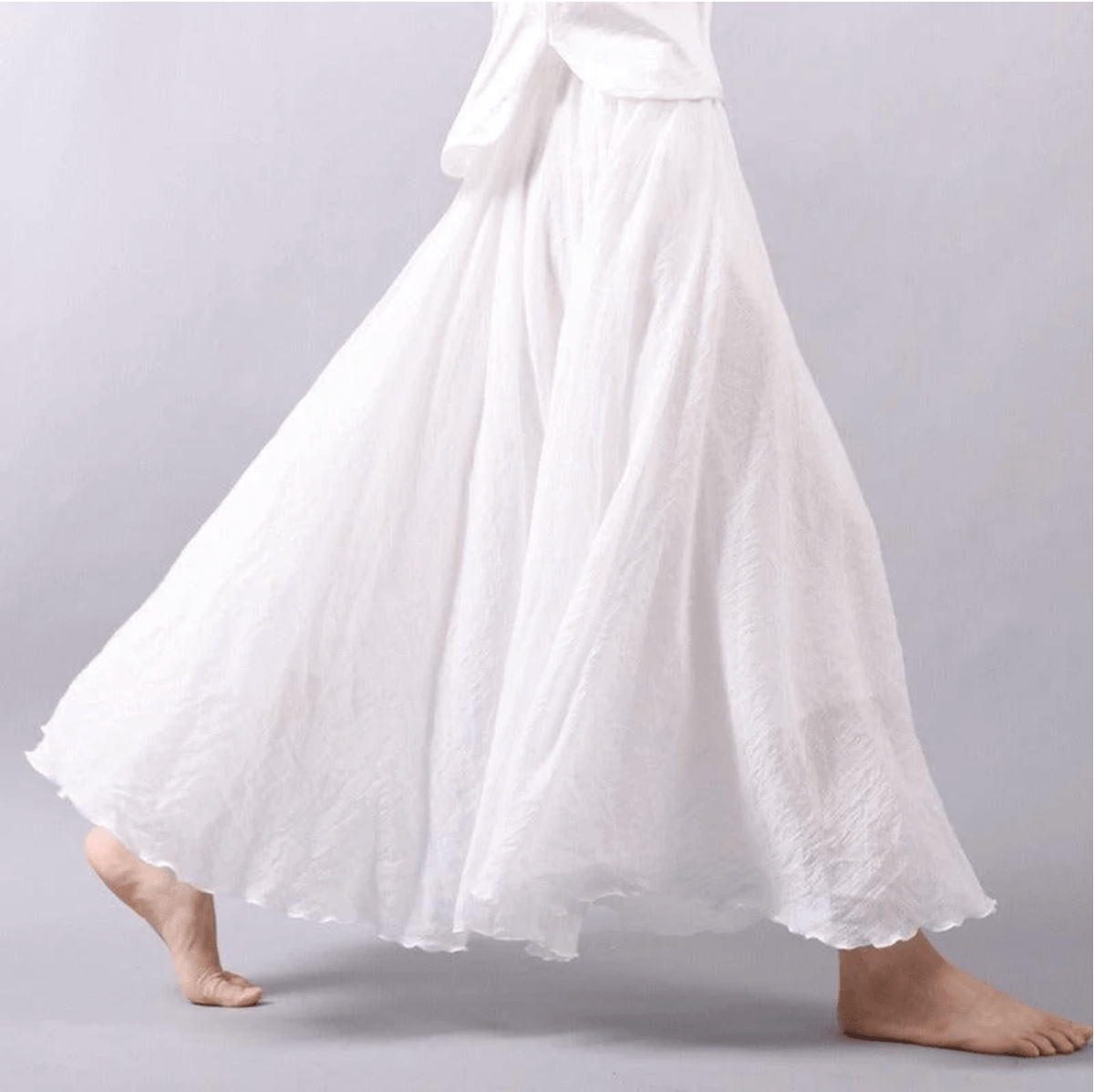 Linen Maxi Skirt Bohemian Style