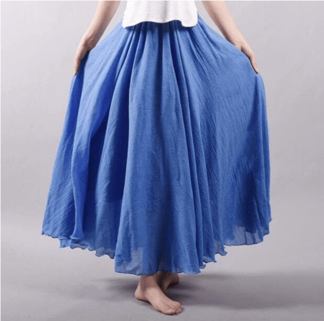 Linen Maxi Skirt Bohemian Style - VibreMode