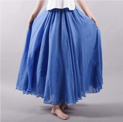 Linen Maxi Skirt Bohemian Style - VibreMode
