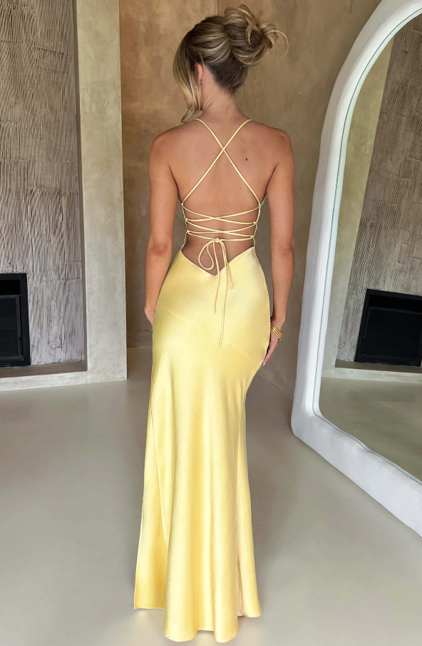 Women's Elegant Maxi Dress Thigh-High Slit