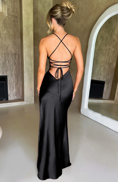 Women's Elegant Maxi Dress Thigh-High Slit