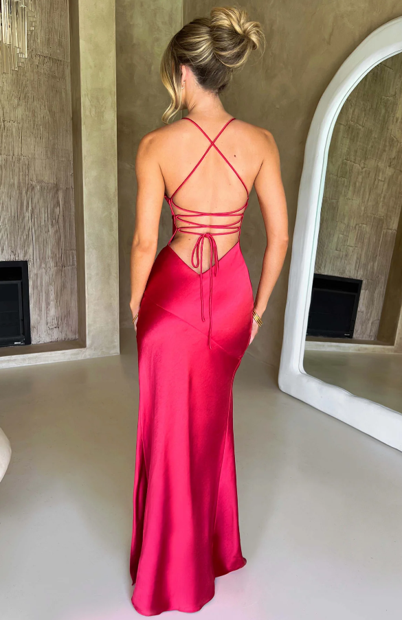 Women's Elegant Maxi Dress Thigh-High Slit
