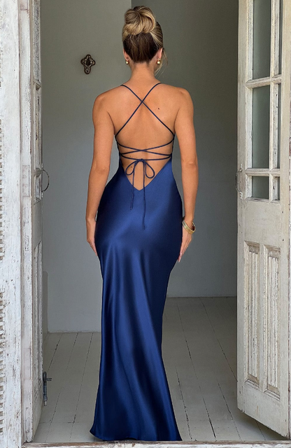 Women's Elegant Maxi Dress Thigh-High Slit