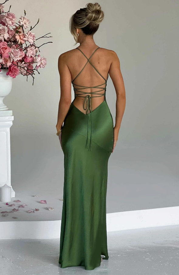 Women's Elegant Maxi Dress Thigh-High Slit