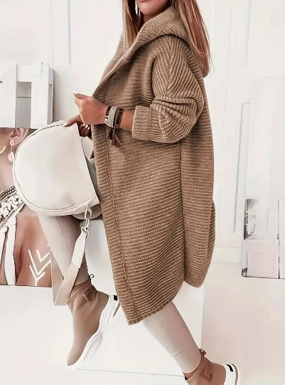 Women's Loose Hooded Cardigan Long Sleeve
