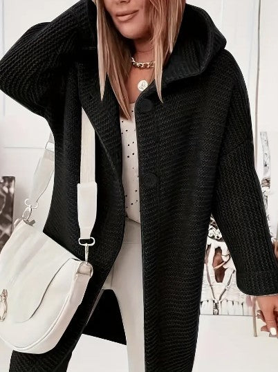 Women's Loose Hooded Cardigan Long Sleeve