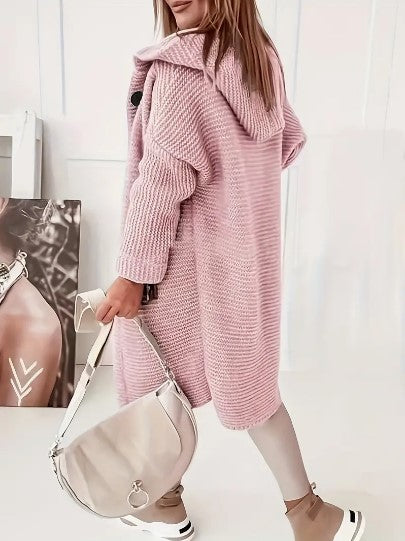 Women's Loose Hooded Cardigan Long Sleeve