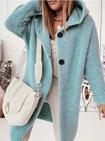 Women's Loose Hooded Cardigan Long Sleeve - VibreMode