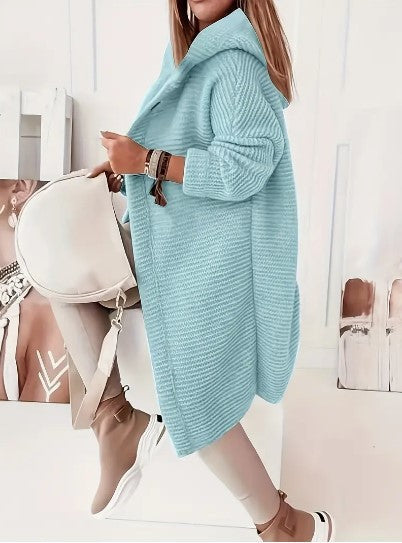 Women's Loose Hooded Cardigan Long Sleeve
