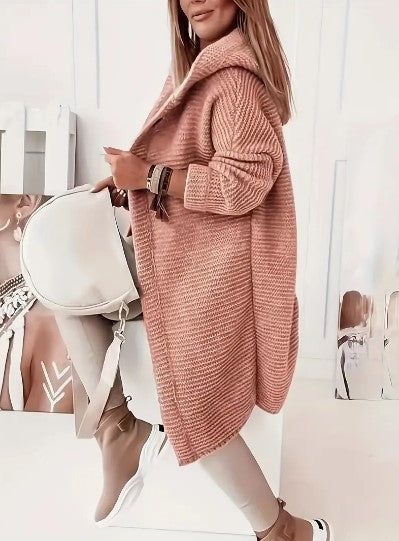 Women's Loose Hooded Cardigan Long Sleeve