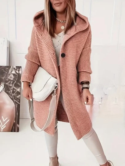 Women's Loose Hooded Cardigan Long Sleeve