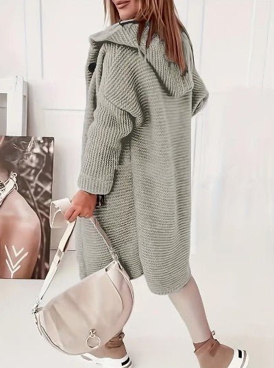 Women's Loose Hooded Cardigan Long Sleeve