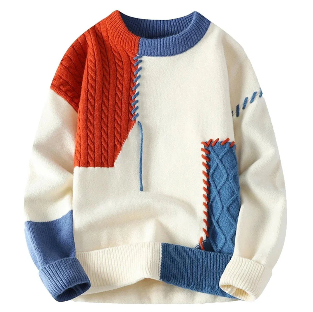 Colorful Quilted Knit Sweater - VibreMode