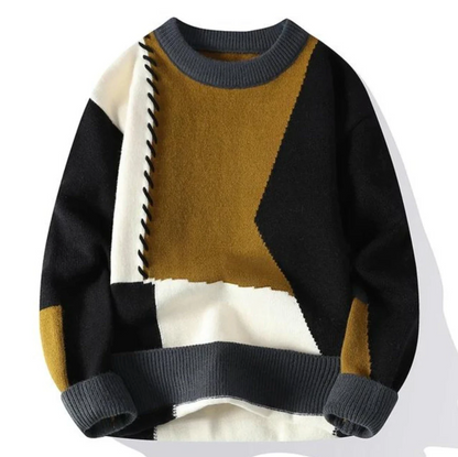 Colorful Quilted Knit Sweater
