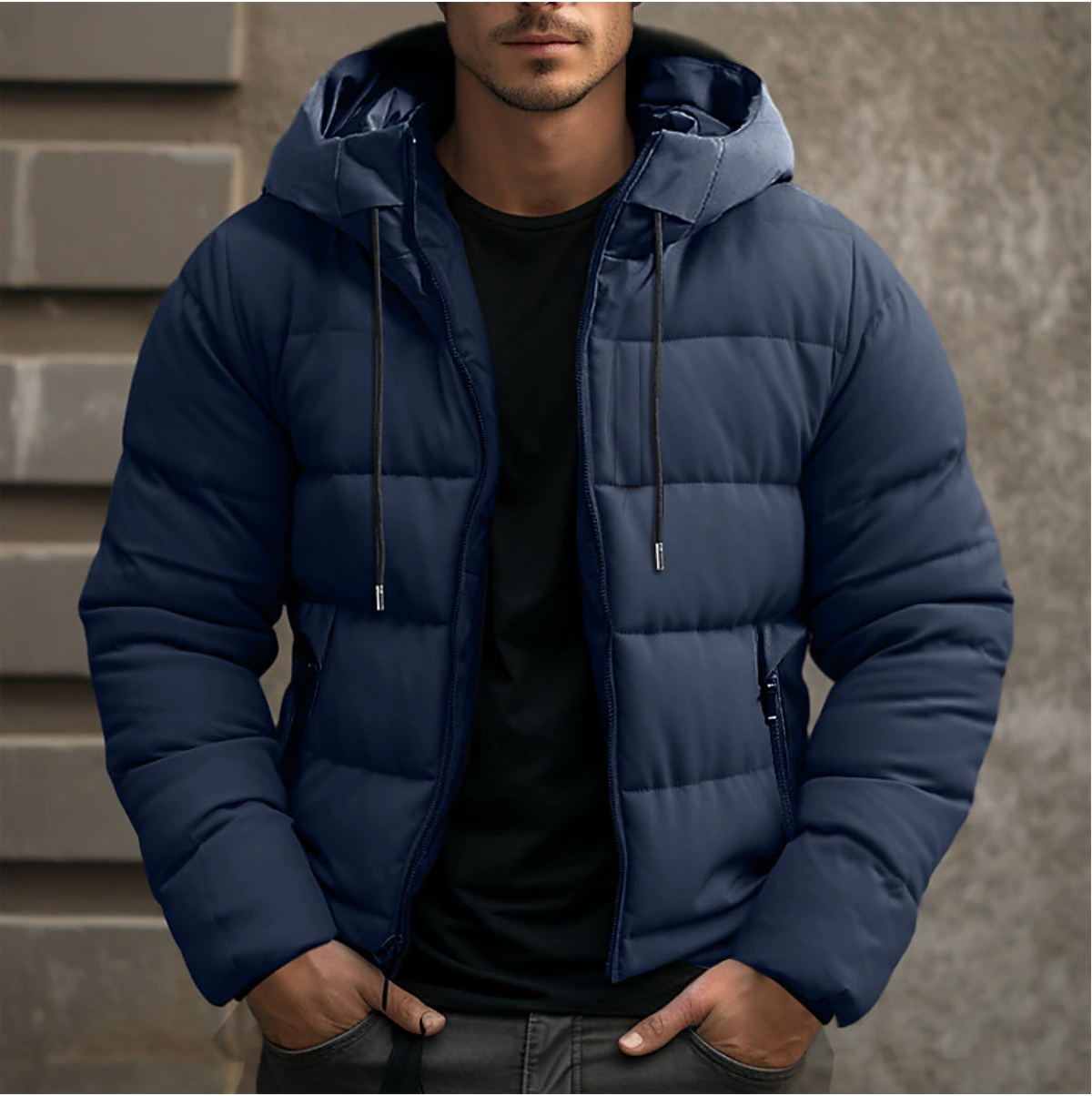 Men's Insulated Water Resistant Puffer Coat - VibreMode