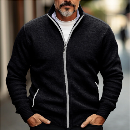 Men's Zip-Up Cardigan Soft Knit Sweater
