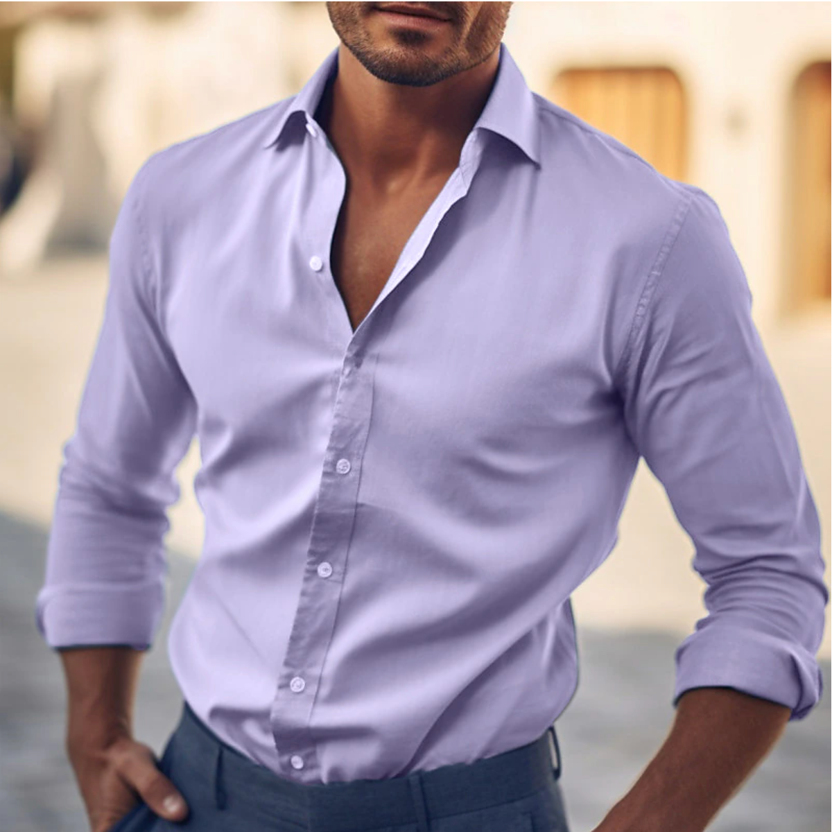 Men's Dress Shirt Cotton