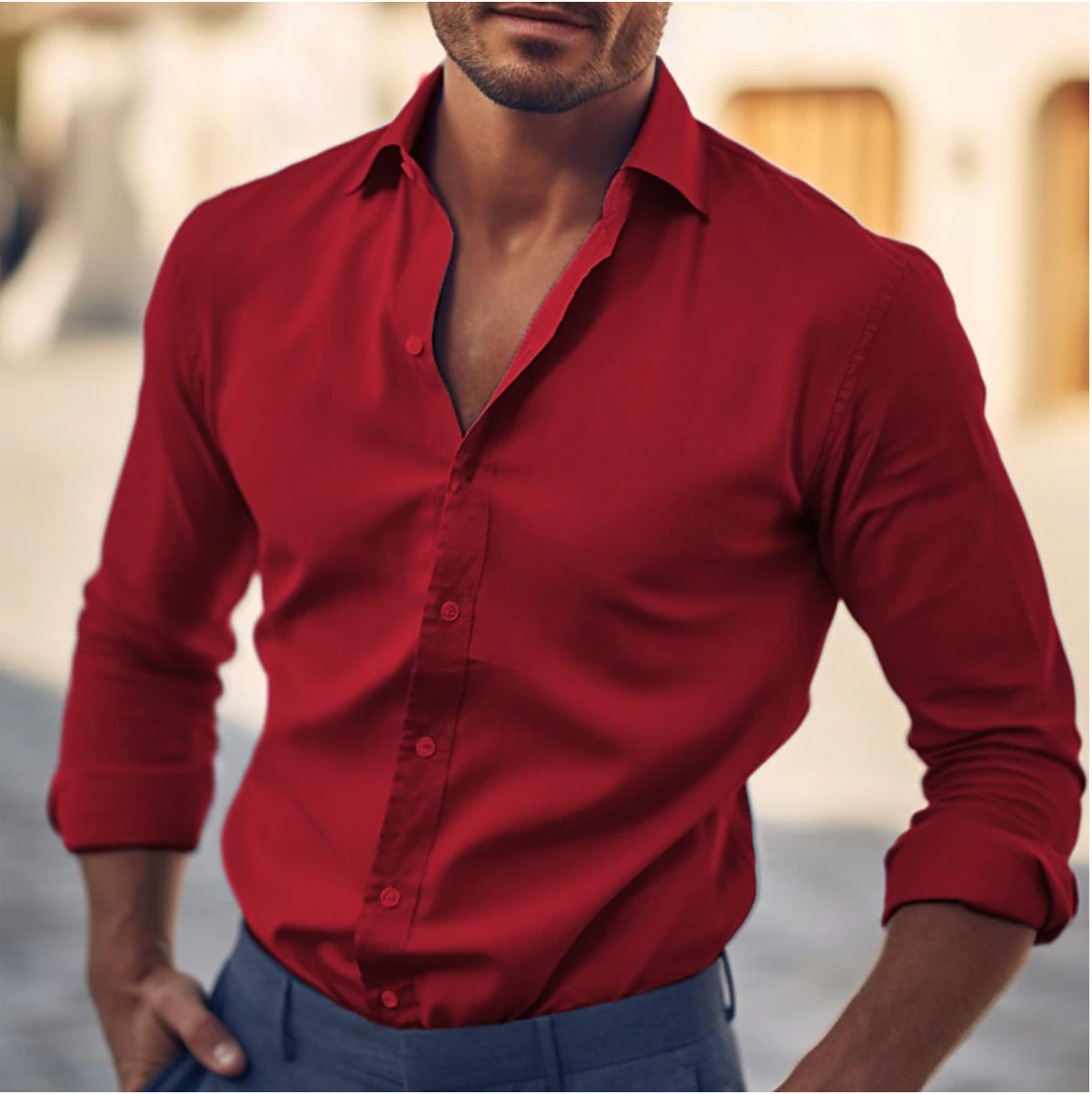 Men's Dress Shirt Cotton