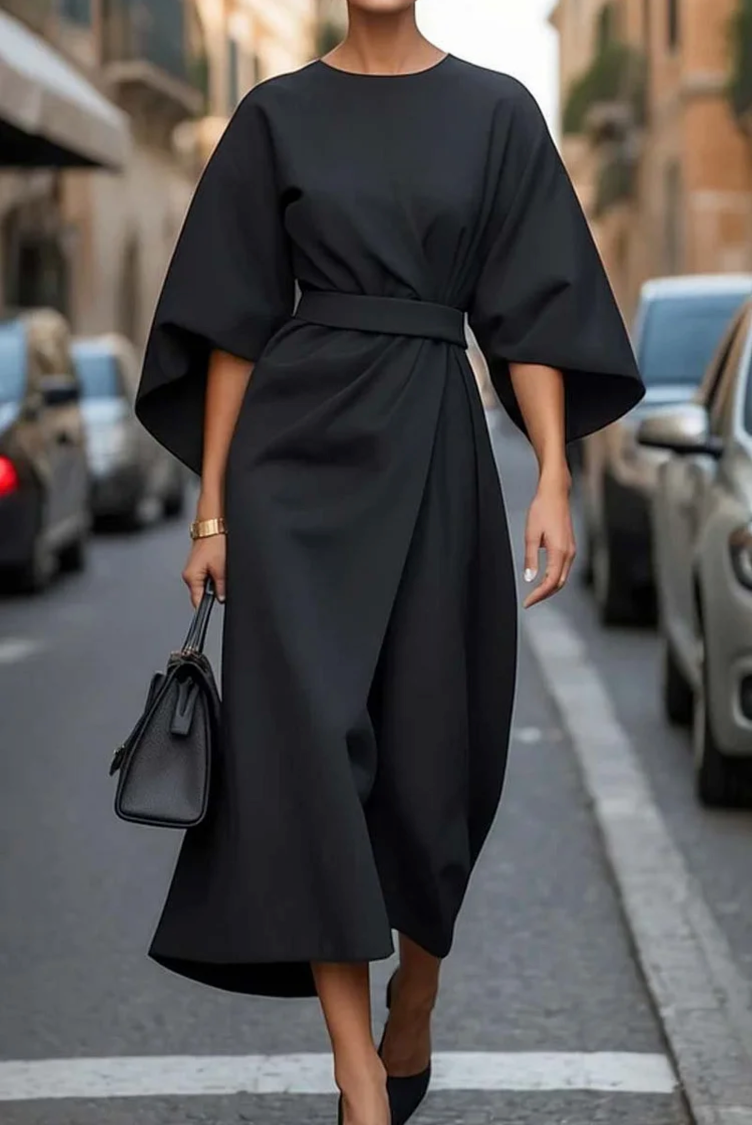 Beautiful Dress with Bell Sleeves - VibreMode