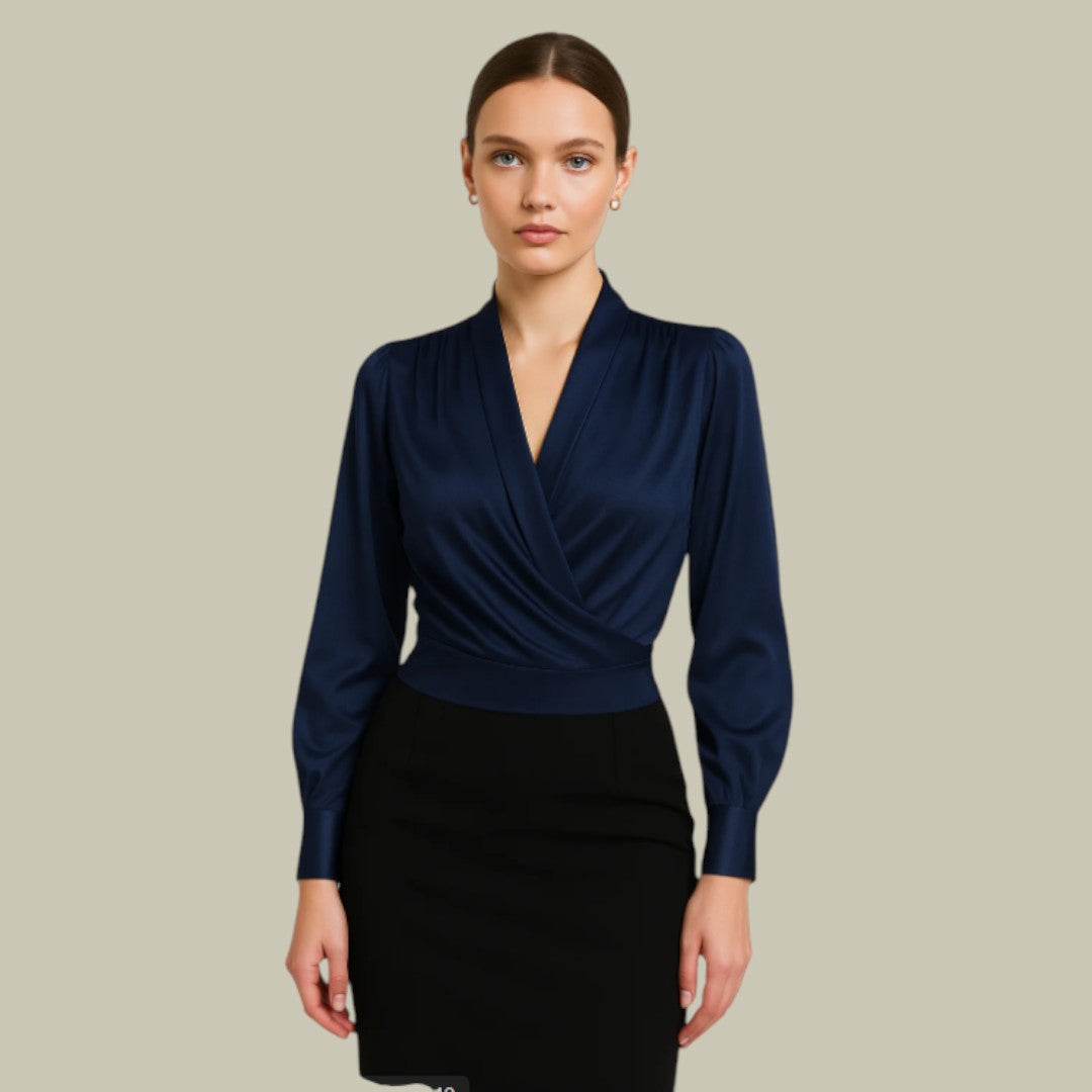 Mia | Ladies Chic V-Neck Wrap Top - VibreMode