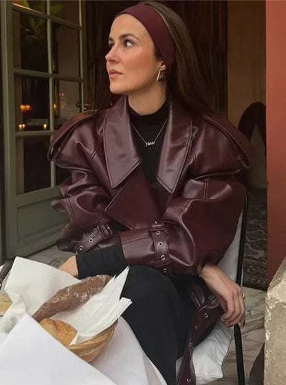 Women's Leather Jacket Short Length - VibreMode
