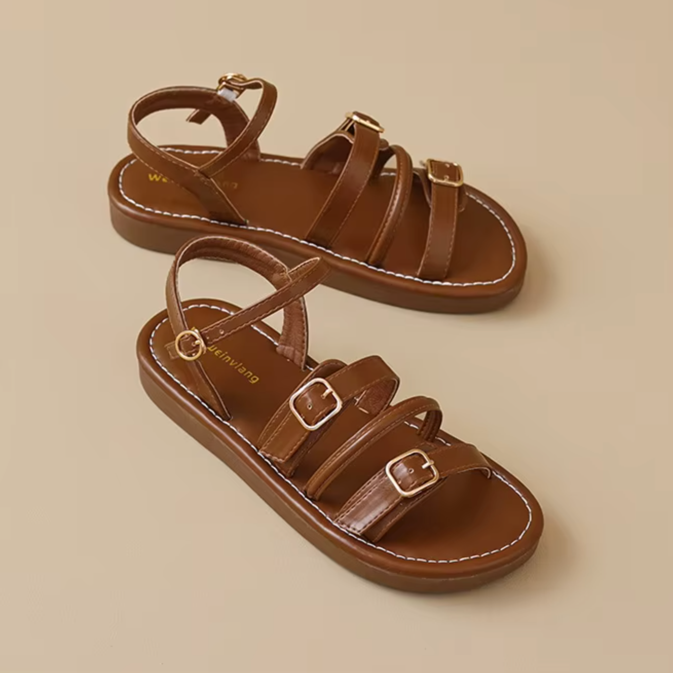Genuine Leather Flat Sandals