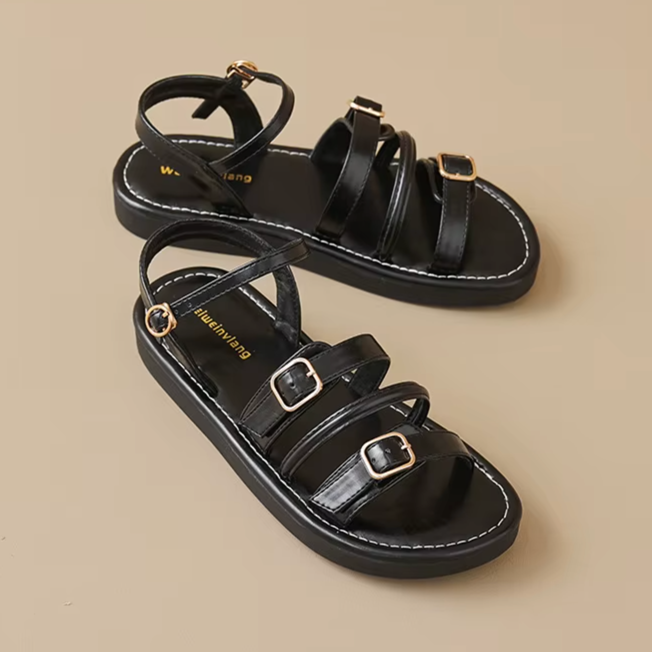 Genuine Leather Flat Sandals