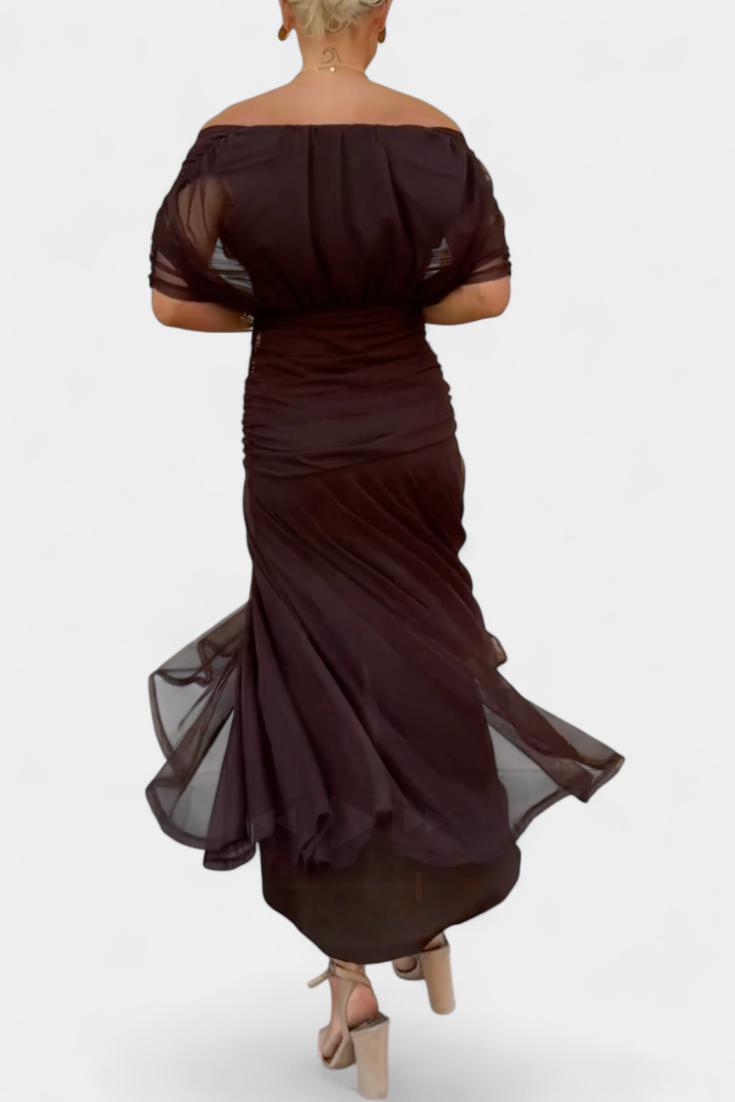 Chic Womens Cold Shoulder Formal Gown