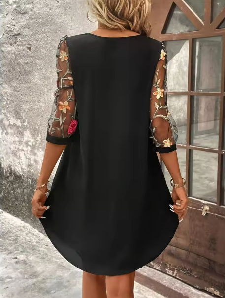 Women's Midi Dress Front Keyhole Opening