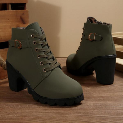 Trendy Lace Up High Heel Ankle Boots