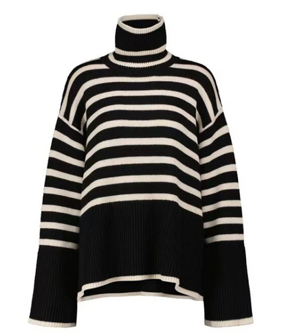 Women's Striped Turtleneck Sweater