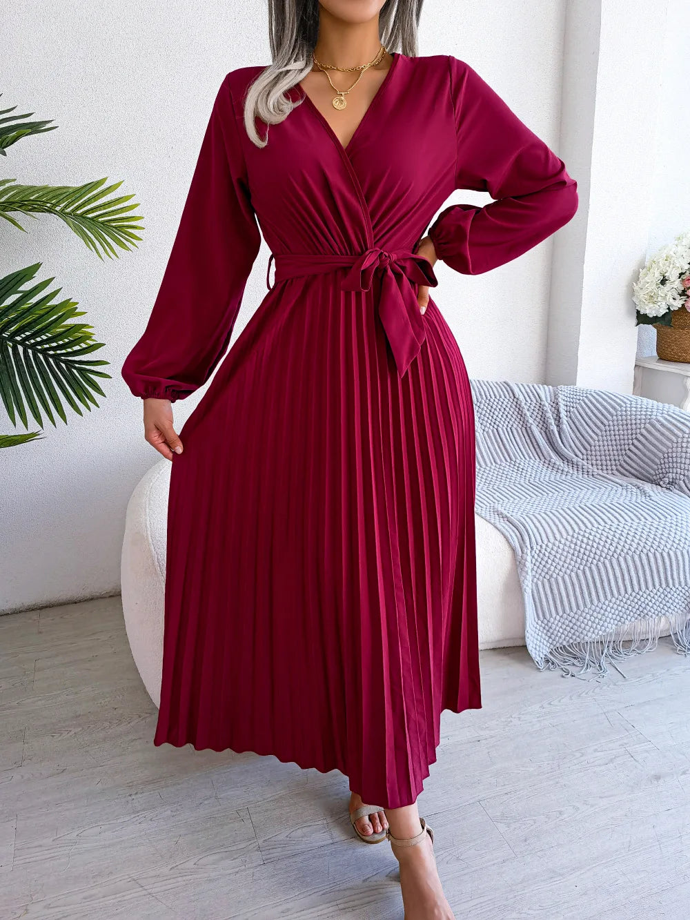 Women's Deep V Neck Long Dress