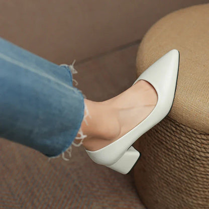 Elegant Genuine Leather High Heels
