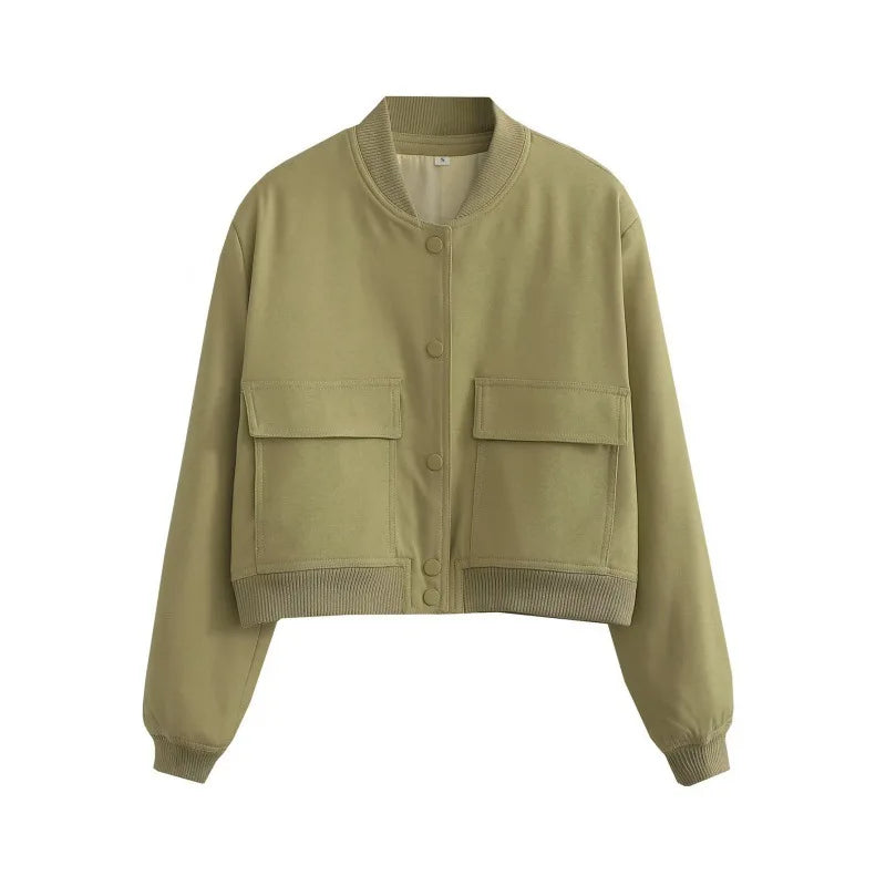 Women's Bomber Jacket Lightweight Cotton Black