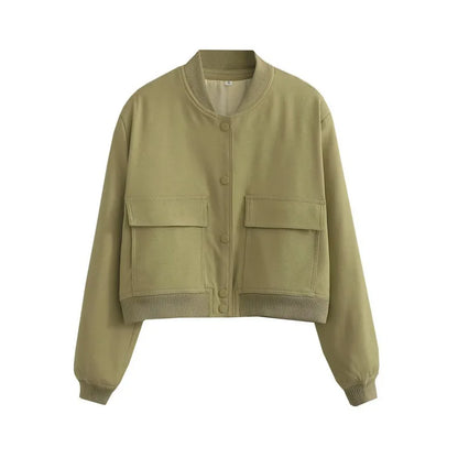 Women's Bomber Jacket Lightweight Cotton Black