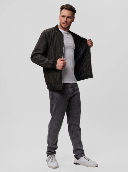 Men's Bomber Jacket Zip Closure