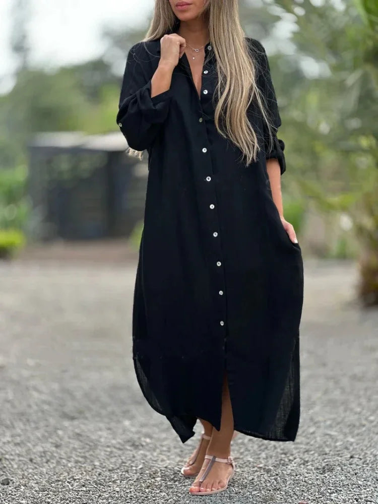 Women's Cotton Hemp Summer Dress