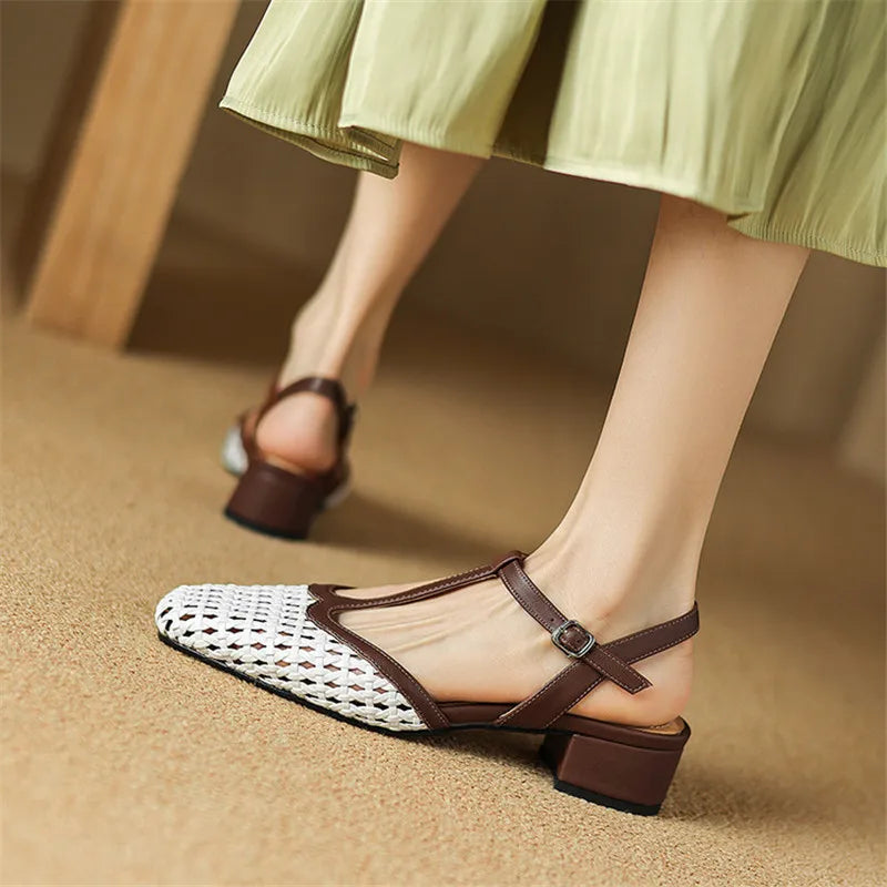 Twisted Woven High Heels