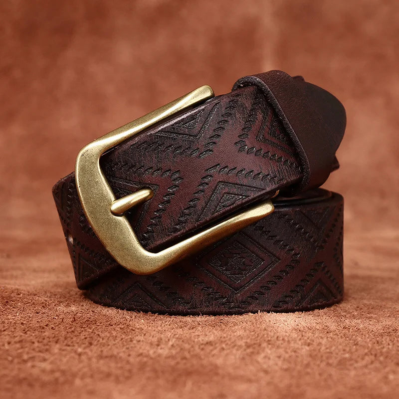 Western Brown Leather Belt