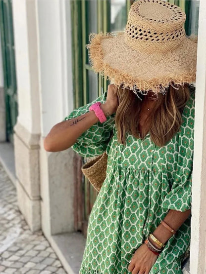 Women's Boho Floral Maxi Dress