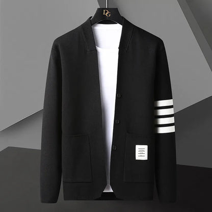 Classic Striped Knit Cardigan