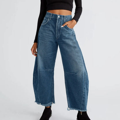 Women's High-Rise Distressed Jeans