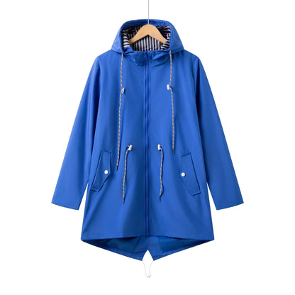 Women's Waterproof Trench Coat With Hood Casual - VibreMode